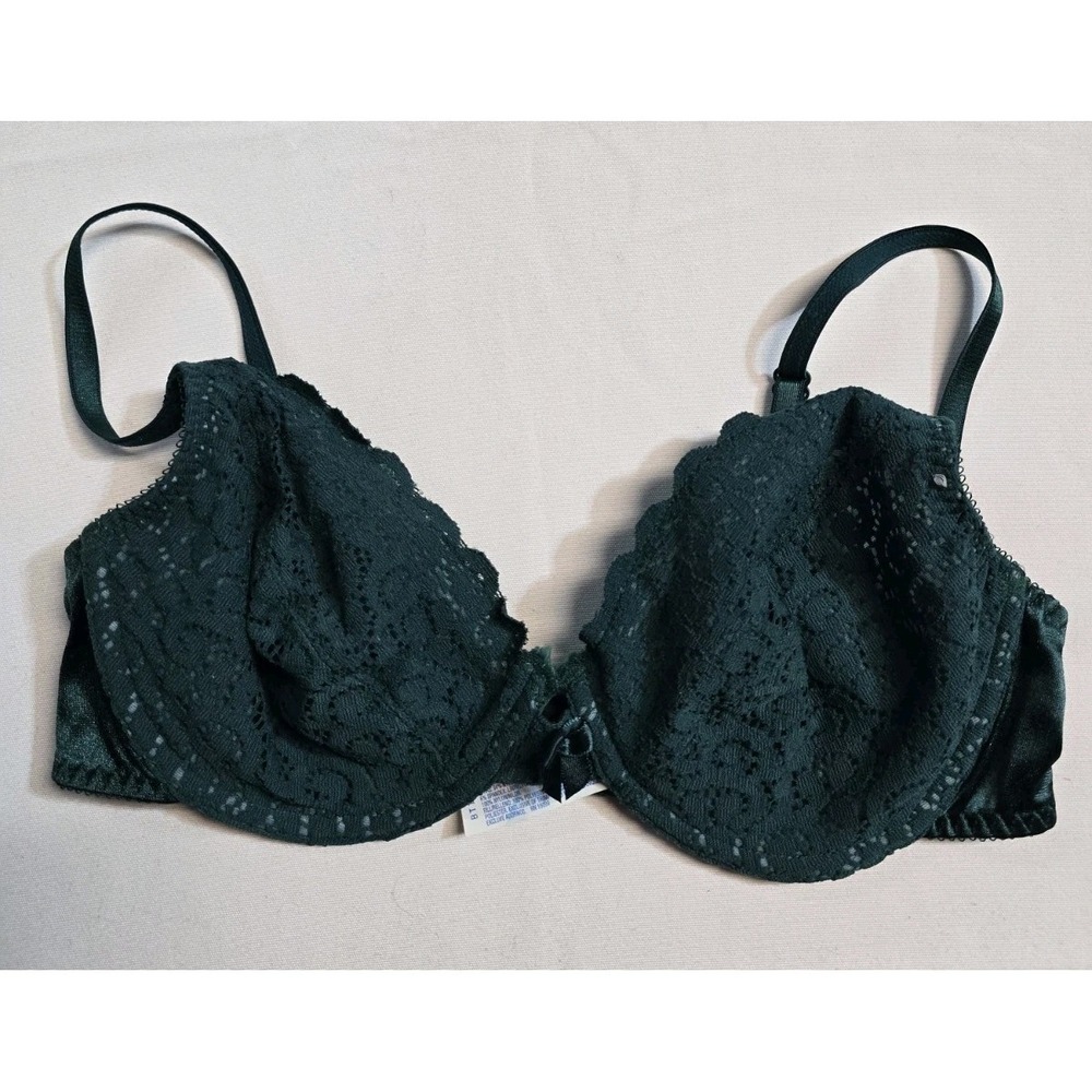 Vintage  Amanda Stewart Bra Green Lace 36 C‎ Underwire